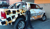 Moses enjoying Mr.Hunts Dodge Ram